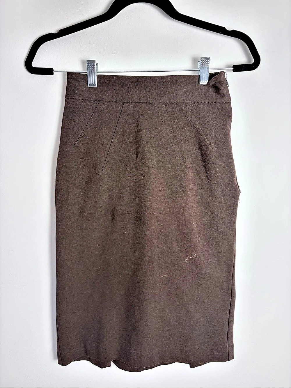 Diane von Furstenberg Cougarette Chocolate Brown Pencil Skirt Size 0